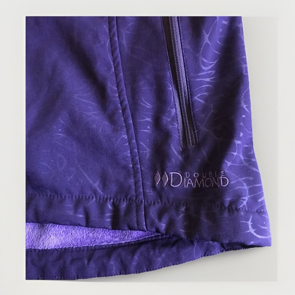 Double Diamond Purple Hooded Soft Shell Jacket Coat‎ Abstract Print Large - Picture 4 of 7